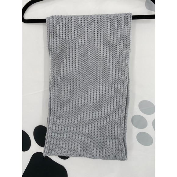 Style & Co NWT Solid Ribbed Muffler Extra Long Recycled Wrap Scarf Grey OS New - Picture 4 of 10